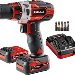 Einhell Akku-Bohrschrauber TE-CD 12/1 Li (12 V, 2-Gang, LED-Beleuchtung, inkl. 2 Akkus und Ladegerät)