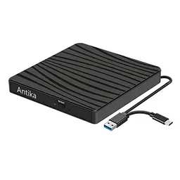 Externes DVD Laufwerk USB 3.0 Typ-C tragbar für Laptop und Desktop (Win11/10/8, Apple Mac)