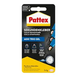 Pattex Sekundenkleber Ultra Gel Mini Trio – 3 Tuben, flexibler Superkleber für Gummi, Leder und Holz, 3x 1 g