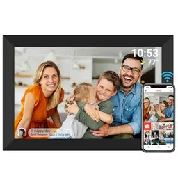 Digitaler Bilderrahmen 10,1 Zoll WiFi mit 32GB Speicher, Schwarz