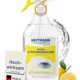 HEITMANN pure Reine Citronensäure 500ml – Effektiver Kalkentferner für Küche & Bad, 100% natürliche Zitronensäure, ideal für Kaffeevollautomaten, Wasserkocher & Waschmaschine