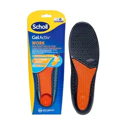 Scholl GelActiv Work Einlegesohlen für Männer, Komfort bei der Arbeit, frisch und kühl, Stoßdämpfung, GelWave-Technologie, Größe 40.5-46
