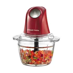 Russell Hobbs Mini Zerkleinerer Desire Red 500ml - Elektrisch, 350W, für Obst, Gemüse & Fleisch