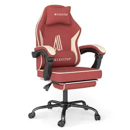 NSMAZXO Ergonomischer Gaming Stuhl mit Fußstütze und Kopfstütze - Idealer Bürostuhl für Esports und Homeoffice