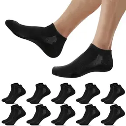 Falechay Unisex Sportsocken 10 Paar, atmungsaktiv, schwarz, Größe 39–42