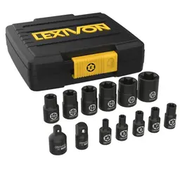 LEXIVON E-TORX Steckschlüsselsatz 13-teilig 1/4 Zoll & 3/8 Zoll mit Adaptern