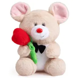 Plüsch Maus Teddy mit Herz – Flauschiges Kuscheltier für Valentinstag, Geschenk für Freundin oder Kinder