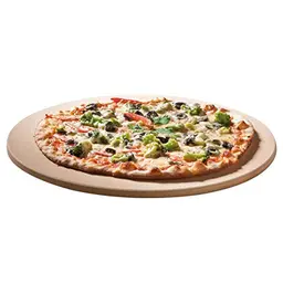 SANTOS XL Pizzastein rund - Ø36,5cm, 1,2cm hoch - Für knusprige Pizza, Backofen, Grill & Pita