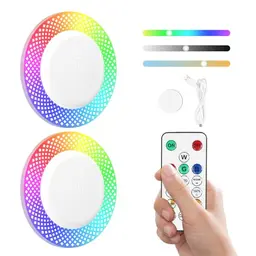 LIFEJXWEN LED-Wandleuchte mit RGB-Farbwechsel, Touch und Fernbedienung - 2er Set