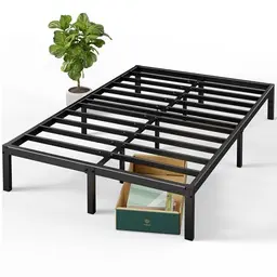 Zinus Elias Bett 135x190 cm mit Stauraum - Schwarz