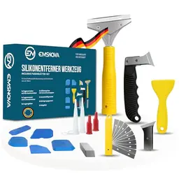 EMSNOVA® Silikonentferner Werkzeug-Set – 24-teiliges Profi-Set mit Fugenschaber und Fugenglätter – Ideal für Bad und Küche