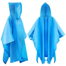 2 Stück wasserdichte Regenponchos für Erwachsene - ideal für Wandern, Camping, Angeln, Konzerte, Stadion - Blau