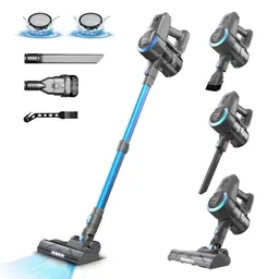 Kabelloser Akku Staubsauger mit 25000Pa, 50 Min Laufzeit, Anti-Tangle-Bürste, ultraleicht für Teppiche und Hartboden