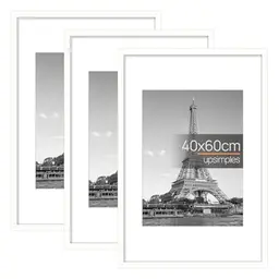 Upsimples 3er Set Bilderrahmen 40x60, Weiß, ideal für Fotos und Poster