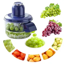 Elektrische Traubenschälmaschine, Automatischer Knoblauch- und Obstschäler, USB wiederaufladbar, für Trauben, Kirschen, Tomaten, Blau