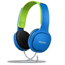 Philips SHK2000BL/00 Over Ear Kinder Kopfhörer mit LED-Leuchten und Lautstärkebegrenzung (Blau)