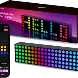 Yeelight Smart LED Pixel Tischlampe, RGB, Musik-Sync, Uhrzeit, App-Steuerung, 2,4 GHz WLAN, Schwarz