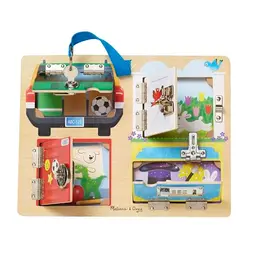 Melissa & Doug Schloss- und Verriegelungsspielbrett – entwicklungsfördernd für Kinder ab 3 Jahre