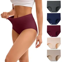 INNERSY Frauen Hohe Taille Baumwolle Unterwäsche 5er Pack Pantys (M)