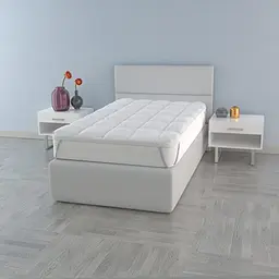 Gestepptes Topper-Set Plus, Matratzenschoner, Weiß, 80x195 cm
