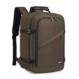 KONO Handgepäck Rucksack für Easyjet - 30L, Braun, 44x33x20 cm, Ideal für Reisen und Schule