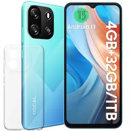 OSCAL Flat 1C Smartphone, 6.52 Zoll HD Display, 4GB RAM, 32GB Speicher, 4G Dual SIM, 8MP Kamera, Blau