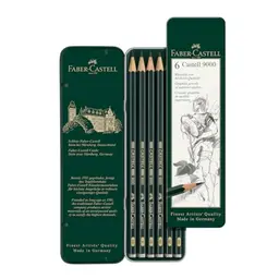 Faber-Castell Bleistifte Set Castell 9000 6-teilig im Metalletui