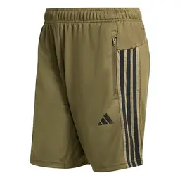adidas Herren Workout Essentials 3-Stripes Knit Shorts, Olive/Schwarz, S, 7 Zoll