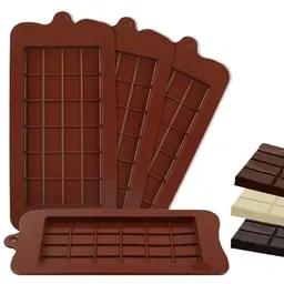 4er Set Silikon Schokoladenform für DIY, 24 Raster, wiederverwendbar (22,5 x 10,5 cm)