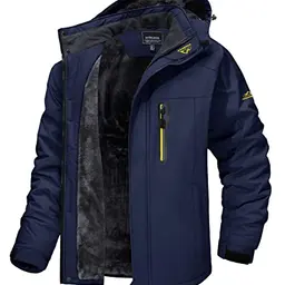 MAGCOMSEN Herren Winter Funktionsjacke Wasserdicht Outdoorjacke für Wandern und Radfahren - Dunkelblau, M