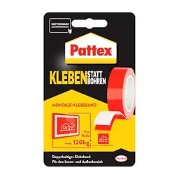 Pattex Doppelseitiges Klebeband, extra stark für Montagearbeiten, 19mm x 1,5m