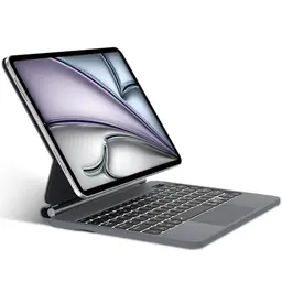 SENGBIRCH Magic Tastatur mit Hülle für iPad Air 11" - QWERTZ Layout mit Hintergrundbeleuchtung, Schwarz