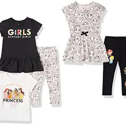 Amazon Essentials Disney Mädchen Outfit-Set, 5er-Pack, Prinzessin, für 8 Jahre