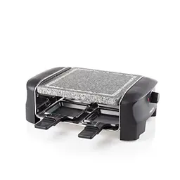 Princess Raclette Grill für 4 Personen - mit Steingrill und regelbaren Heizstufen, 600 Watt, Schwarz