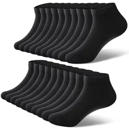 Fitfets Sneakersocken für Herren und Damen, 10 Paar, Baumwolle, Kurz, Unisex, Schwarz, Weiß, Grau, Größe 43-46