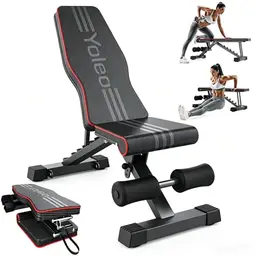 YOLEO Klappbare Multifunktions-Hantelbank, Verstellbar für Fitness und Bauchtraining, Max. Belastung 300 kg
