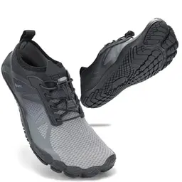STQ Badeschuhe Damen Herren Wassersportschuhe Rutschfest Bequem Strand Sneakers Schwarz Grau Größe 40 EU