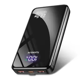Power Bank 20000 mAh mit 22.5 W Schnellladung und LCD-Display - Tragbares Ladegerät für Smartphones