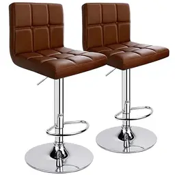 Leader Accessories Barhocker 2er-Set höhenverstellbar 62-83cm Drehstuhl 360° Kunstlederkaffee