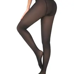 Jiuday Damen Winter Thermo Strumpfhose, Fleece gefüttert, hohe Taille, blickdicht, bequem, schwarz, Größe S