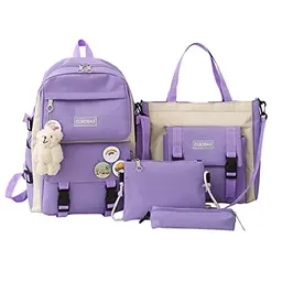 Ykop Schulrucksack Set für Mädchen - Kawaii Rucksack Lila, 31 x 44 x 14 cm