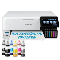Epson EcoTank ET-8500 Tintentankdrucker – WLAN, A4, Fotodruck, 6-Farb-System, Duplex, 10.9 cm Touchscreen