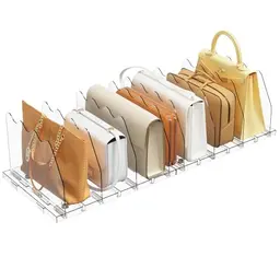 SPACEKEEPER Regalteiler für Schränke, verstellbarer Organizer für Geldbörsen und Handtaschen, transparent