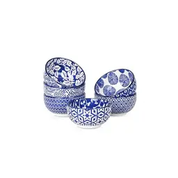 Selamica Mini Schüssel Set, 118 ml, 6er Set, Vintage-Blau