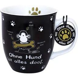Sheepworld Sprüche-Tasse "Ohne Hund" | Porzellan, 40 cl | Geschenk für Hundefreunde