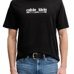 Calvin Klein Herren T-Shirt Kurzarm mit Rundhalsausschnitt in Schwarz