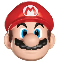 Disguise Mario Maske für Erwachsene, Rot/Weiß/Braun, Einheitsgröße
