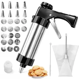 Kelav Cookie Press für Shortbread-Kekse – Edelstahl mit 13 Vorlagen und 8 Tüllen