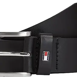 Tommy Hilfiger Herren Ledergürtel New Denton, Schwarz, 90 cm