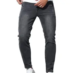 Zewool Herren Slim Fit Jeans - Bequeme, leichte Denimhose für Frühjahr/Sommer, Schwarz, Größe L